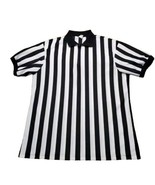 Majestic 2650 1/4 zip polo referee jersey shirt striped zebra black &amp; wh... - $185.49 MXN