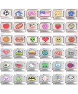 36 Value Italian Charms - Soccer, Football, Pizza, Frog, Pig, Flag, Donu... - $16.71