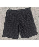 Lululemon Shorts Mens 36 Black Grey Plaid Stretch Nylon Bermuda Golf DD - $392.99 MXN