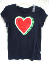Gap Kids T-Shirt NEW with Tag Watermelon Heart Glitter Girls Size XXL 14 to 16 - £10.72 GBP