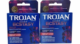 Trojan Condom Double Ecstasy 3 Count (2 Pack) Exp 07/2024-2025 - $8.90