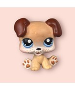 Littlest Pet Shop Authentic # 143 Tan Brown White Sitting Puppy Blue Eyes - €10,55 EUR