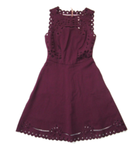 NWT Ted Baker Verony in Oxblood Embroidered Skater Dress 1 / US 4 - $91.08