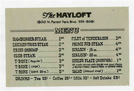 The Hayloft Menu N Forest Park Blvd Fort Worth Texas 1970&#39;s - £16.83 GBP