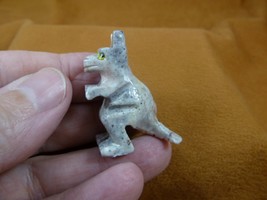 (Y-KAN-27) gray white KANGAROO SOAPSTONE Roo figurine GEMSTONE kangaroos... - $165.48 MXN