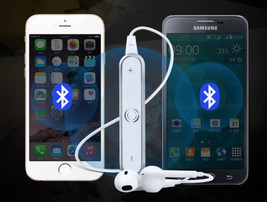 Bluetooth Headset Wireless Sport Stereo Headphones Earphone In-ear Earbuds White - £7.90 GBP
