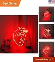 Handcrafted Heart Neon Sign - Energy Efficient USB Light for Indoor Spaces - $45.00