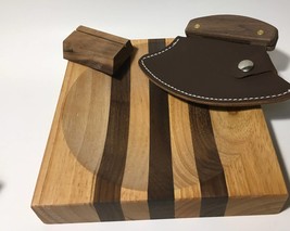 BUNDLE- Handmade DARK Leather Sheath UlU Factory Walnut Wood Handle Knif... - $87.77