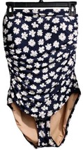 J.Crew Womens Size 12 One Piece Suit Strapless Navy Blue Floral - $29.69