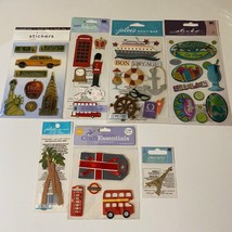 New York London Paris Cruise Beach Travel Vacation Scrapbook Stickers Set - £23.62 GBP