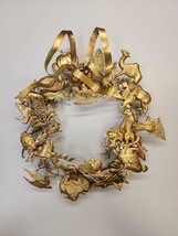 Vintage Dresden All Occasions Holiday Brass Wreath 9&quot; Petite - £85.91 GBP