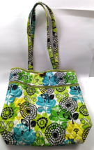 Vera Bradley Large Tote Bag Lime&#39;s Up pattern Yellow Floral - £14.88 GBP