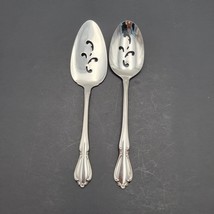 Set Of 2 Oneida Oneidacraft CHATEAU Stainless Pierced Serving Spoon - £19.57 GBP