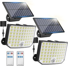Solar Outdoor Lights 256 LED Solar Motion Sensor Security Lights 16.4Ft Cable IP - £58.66 GBP