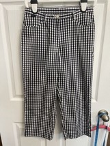 Ralph Lauren Women&#39;s 8 Capri Pants Blue White Checkered Stretch Straight... - $14.49