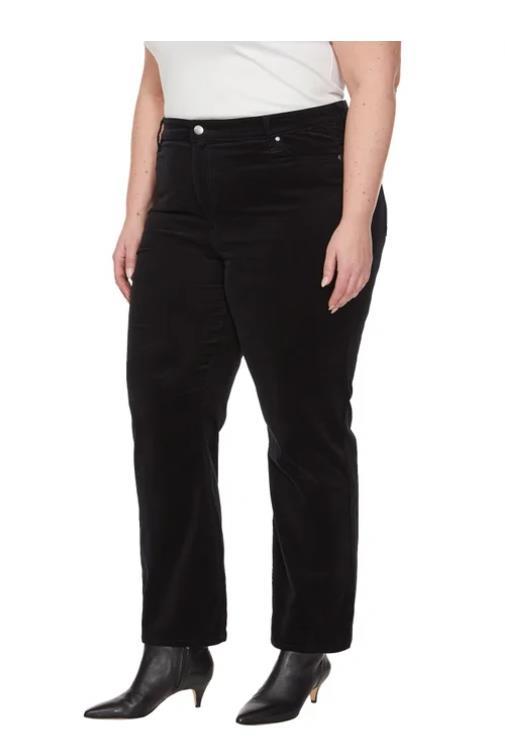 Buffalo Womens Pants Black Corduroy Straight Leg Stretch 5-Pocket Belt Loops Item image 5