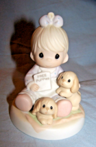 1996 Precious Moments Girl w/Puppies-God Loveth a Cheerfful Giver-272477 - £14.44 GBP