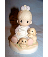 1996 Precious Moments Girl w/Puppies-God Loveth a Cheerfful Giver-272477 - $20.00