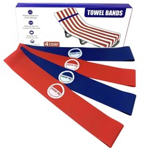 Towel Bands (4 Pack) - The Better Towel Chair Clips Option For Beach, Pool &amp; Cru - £19.17 GBP