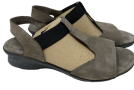 Mephisto Women&#39;s Leather Petrea Sandal Grey W/Black Elastic Band Sz EU40 - €20,34 EUR
