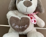 Kellytoy Puppy Love Plush Stuffed Animal Dog  Valentine Heart Bow 12&quot; - £11.59 GBP