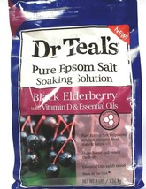 1  Bag Dr. Teal&#39;s Pure Epsom Salt Soaking Solution Black Elderberry With... - £16.77 GBP