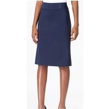 JM Collection Women L Intrepid Blue Knee Length Skirt NWT BU16 - $24.49