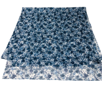 Cejon Blue White Floral Scarf 15&quot; x 62&quot; Polyester - $25.42