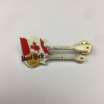 Hard Rock Cafe Niagara Falls Canada Canadian Flag Double Neck Guitar Bass Pin - £14.13 GBP