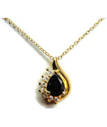 18&quot; Necklace Italy Gold Plated 925 Sterling Silver Simulated Cubic Zirconia - £39.65 GBP