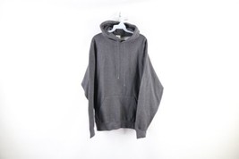 Vintage Streetwear Mens Medium Faded Blank Baggy Fit Hoodie Sweatshirt Gray - £47.44 GBP