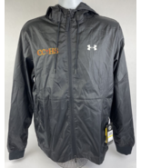 Under Armour STORM Mens Medium Jacket Black Full Zip Hooded CC+HS Logo NEW - $49.49
