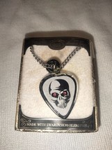Glass Baron ~ Skeleton Skull Guitar Pick Necklace - £9.56 GBP