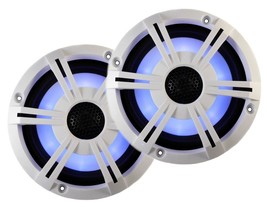 PQN Audio 120W Bluetooth Waterproof 6.5&quot; Marine Speakers W/ LED Lighting, White - £205.29 GBP