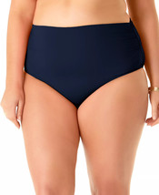 ANNE COLE Bikini Swim Bottoms High Waist Navy Blue Plus Size 20W $64 - NWT - £14.15 GBP