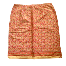 Faded Glory Vintage Womens Summer Floral Skirt Size XL 18-18 Orange Yellow - £10.72 GBP