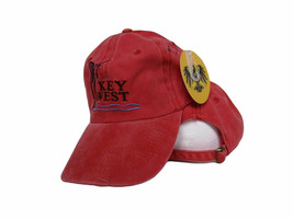 Key West Blue Marlin Red Jeans Washed Style Ball Cap Hat - £19.66 GBP