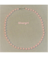 Vintage Soft Pink Plastic Beaded Goldtone Necklace - £7.86 GBP