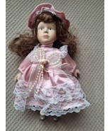 Vtg 6&quot; Handpainted Collectible Porcelain Doll Limited Edition Pink Dress... - £7.88 GBP