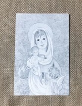 Vintage Ann Adams Mother Mary And Jesus Christmas Card Madonna Child Angel - $3.96