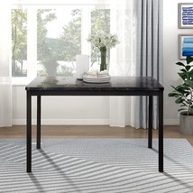 Lexicon Archglen Metal Dining Table, Black, With Faux Marble Top. - £99.46 GBP