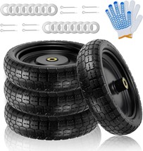 4Pack Garden Cart Flat Free Tire and Wheel Fits for Hand trucks Trolleys - £97.68 GBP