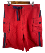 Abercrombie &amp; Fitch Cargo Shorts Red Paratroops Sz 34 Mens Gorpcore Vint... - $762.21 MXN