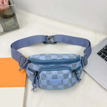 Checkered Adjustable Strap Nylon Crossbody Bag - $21.27