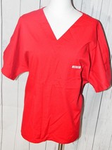 Cherokee Women&#39;s Red Short Sleeve Scrub Shirt - £15.14 GBP