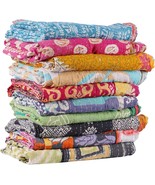 Whole Sale Kantha Quilts Mix Lot Vintage Cotton Bed Cover Old Assorted P... - $63.77 CAD