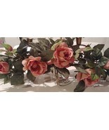Home Interiors 5 Arm Brass Candle Holder &amp; 2 Rose Sparkle Swags Homco - $49.99