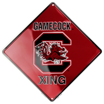 South Carolina GAMECOCKS XING 12&quot; x 12&quot; Embossed Metal Crossing Sign - £7.79 GBP