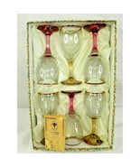 Vintage Cristalleria Lead Crystal Wine Glasses Hand Made Italy Set of 6 - £45.82 GBP