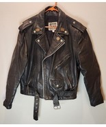 Highway One Men&#39;s Leather Jacket Large Vintage Black Snap Zip Motorcycle... - $1,366.75 MXN